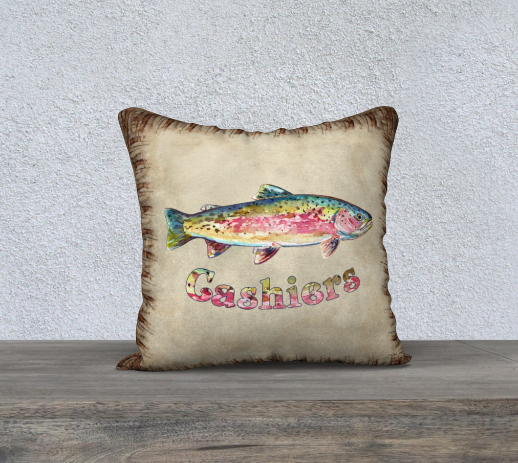 18 x 18 Rainbow Trout Fringe Cashiers